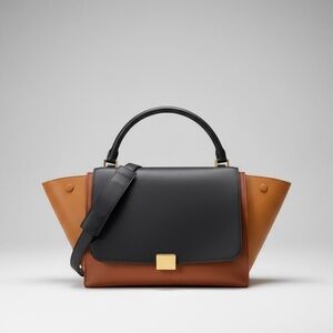 Celine Trapeze Elegant Black and Brown Women's Handbag
